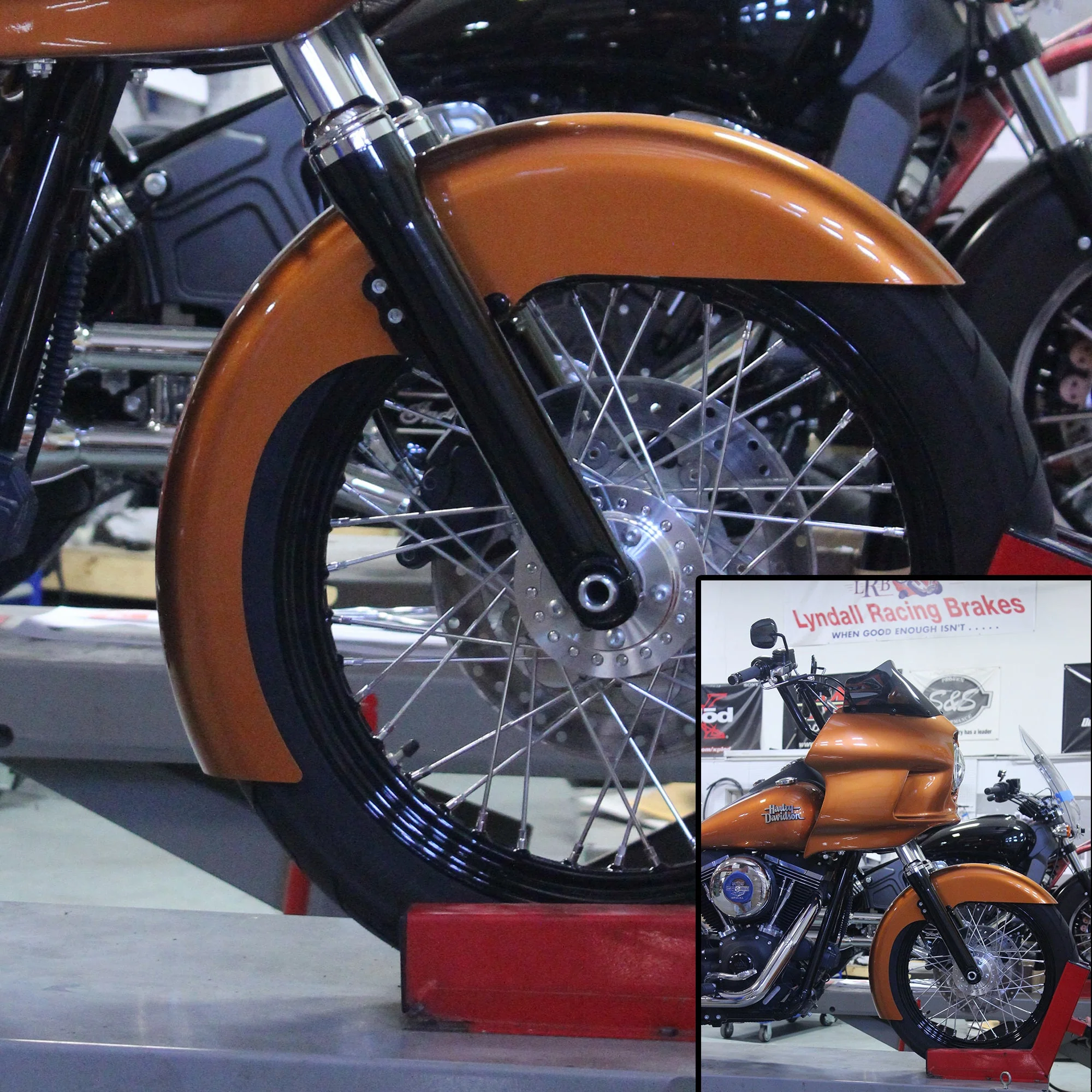19" Tire Hugger Front Fender for Harley-Davidson® Sportster, FXR and Dyna - Image 3